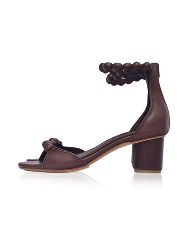ELF Candy Round Heel Sandals in Dark Brown