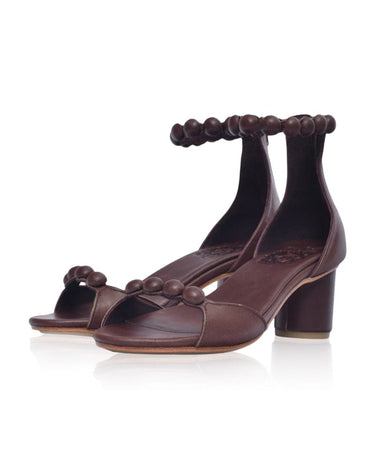 ELF Candy Round Heel Sandals in Dark Brown Dark Brown / 5