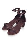 ELF Candy Round Heel Sandals in Vintage Beige Dark Brown / 5
