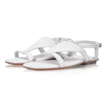 ELF Kanvaz Ankle Strap Sandals in Pure White