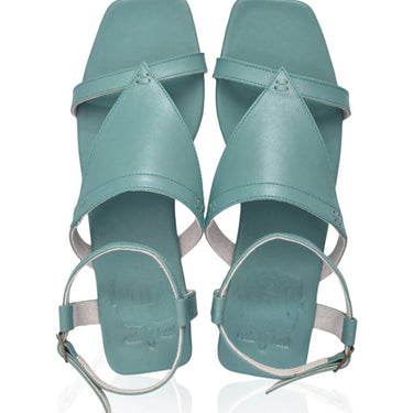 ELF Kanvaz Ankle Strap Sandals in Pure White Mint / 5