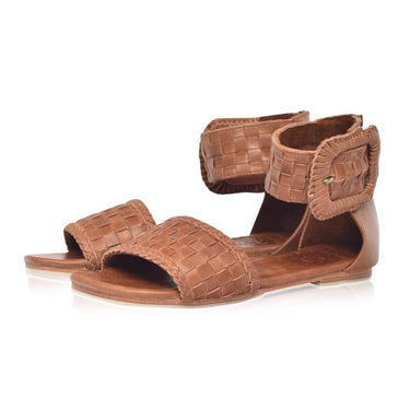 ELF Madagascar Woven Leather Sandals Vintage Camel / 5