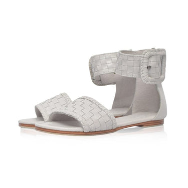 ELF Madagascar Woven Leather Sandals Pure White / 5