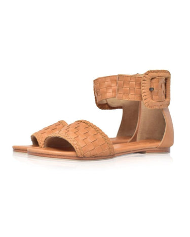 ELF Madagascar Woven Leather Sandals by ELF Light Tan / 5