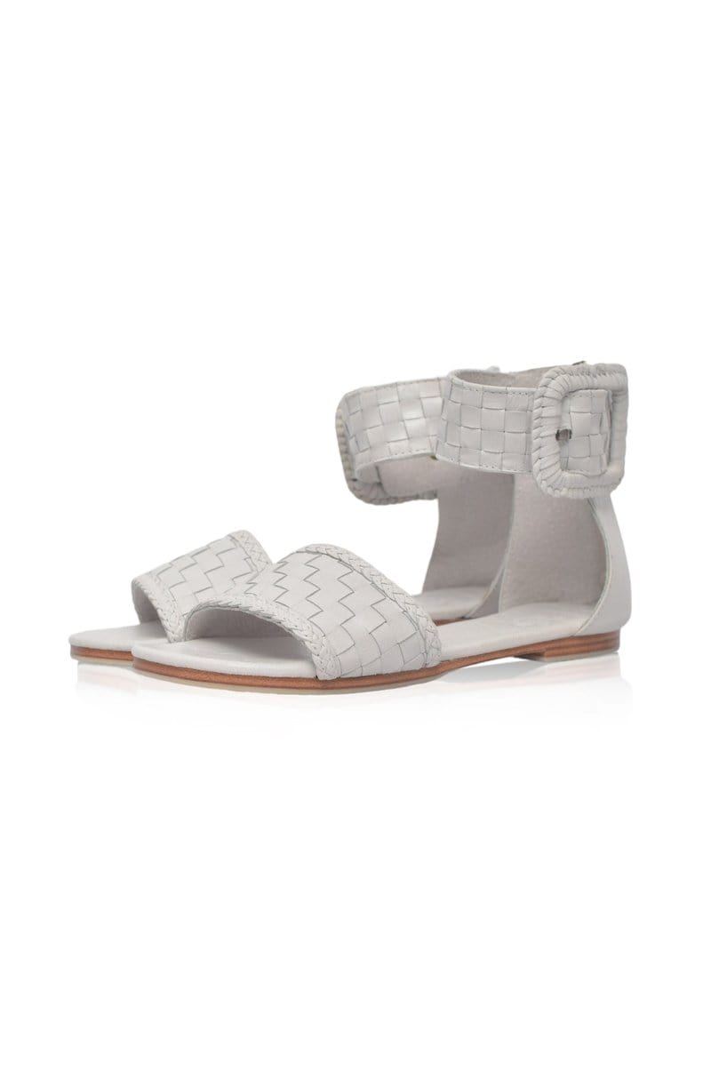 ELF Madagascar Woven Leather Sandals by ELF Pure White / 5