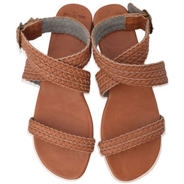 ELF Orra Greek Leather Sandals Dark Tan / 5