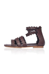 ELF Rimini Boho Leather Sandals in Dark Brown Dark Brown / 5