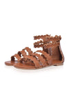 ELF Rimini Boho Leather Sandals in Dark Brown Vintage Camel / 5