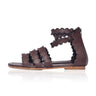 ELF Rimini Boho Leather Sandals in Vintage Camel Dark Brown / 5