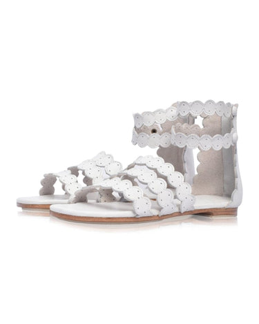ELF Rimini Boho Leather Sandals in White