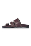 ELF Amigo Leather Slides in Dark Brown Dark Brown / 5