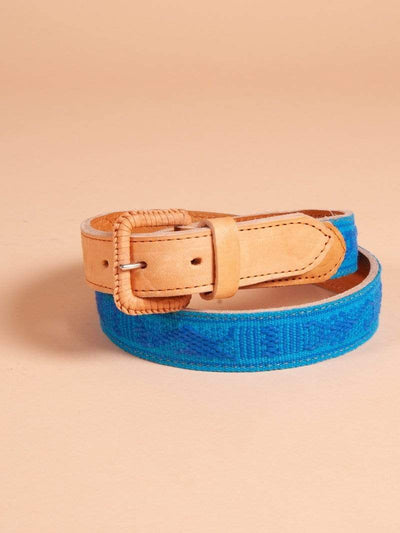 Made by hand in Mexico Belt Men's Oaxacan Embroidered Leather Belt