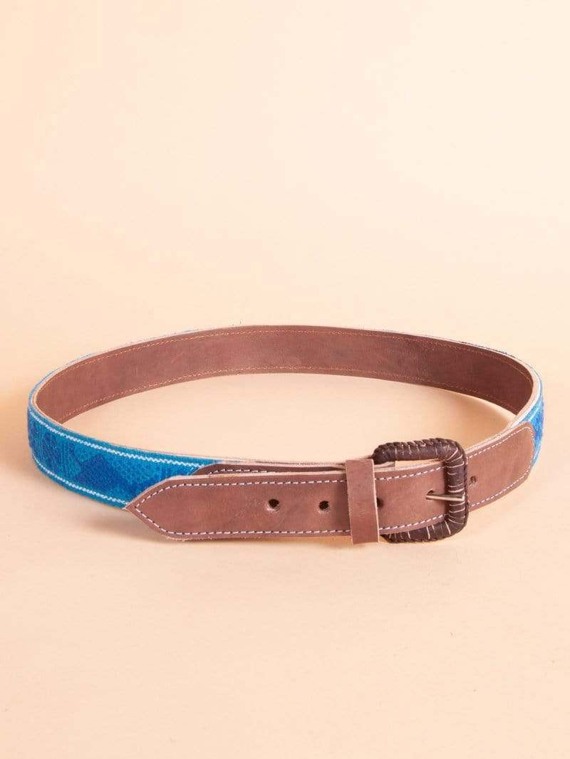 Made by hand in Mexico Belt Men's Oaxacan Embroidered Leather Belt