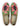 The Artemis Men's Loafers embrace a vibrant mix of colors, featuring green, pink, black, red, and grey. These loafers artfully combine the freshness of green and pink with the classic appeal of black and red, balanced by the neutral tones of grey. (Front View)