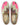 Artemis Design Co. Men's Loafers redefine elegance with a captivating color palette, featuring vibrant hues of fuchsia and mint green alongside accents of dark grey, red, blue, and white. Meticulously crafted, these loafers seamlessly blend bold and subtle tones, exuding modern sophistication with a pop of personality. Whether for formal events or casual outings, they make a bold statement with every step. (Front View)