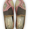 The Artemis Men's Loafers showcase a refined blend of colors, including pink, khaki, beige, grey, black, and brown. These loafers elegantly combine the softness of pink with the earthy tones of khaki, beige, and brown, balanced by the neutrality of grey and the classic appeal of black. The result is a harmonious and versatile color combination that exudes modernity and sophistication. (Front View)