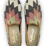 Artemis Design Co. Men's Loafers embody timeless sophistication with a vibrant color combination of red, white, black, green, and blue. Crafted with meticulous attention to detail, these loafers seamlessly blend classic style with contemporary flair. Perfect for both casual and semi-formal occasions, they add a pop of personality to any ensemble. (Front View)