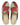 Artemis Men's Slippers in the color combination of black, red, blue, and light green are a perfect blend of classic and vibrant style. The sleek black base of the slippers creates a sophisticated foundation, while the pops of red, blue, and light green add a playful and eye-catching touch. (Front View)